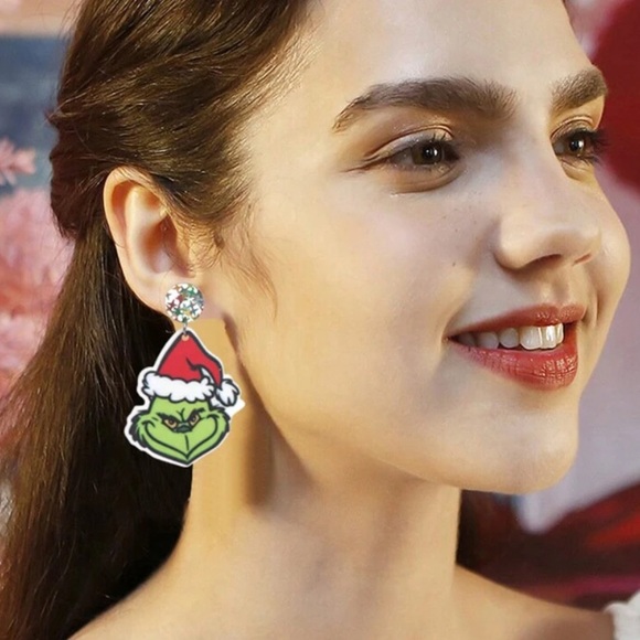 The Grinch Christmas Earrings - Picture 3 of 5
